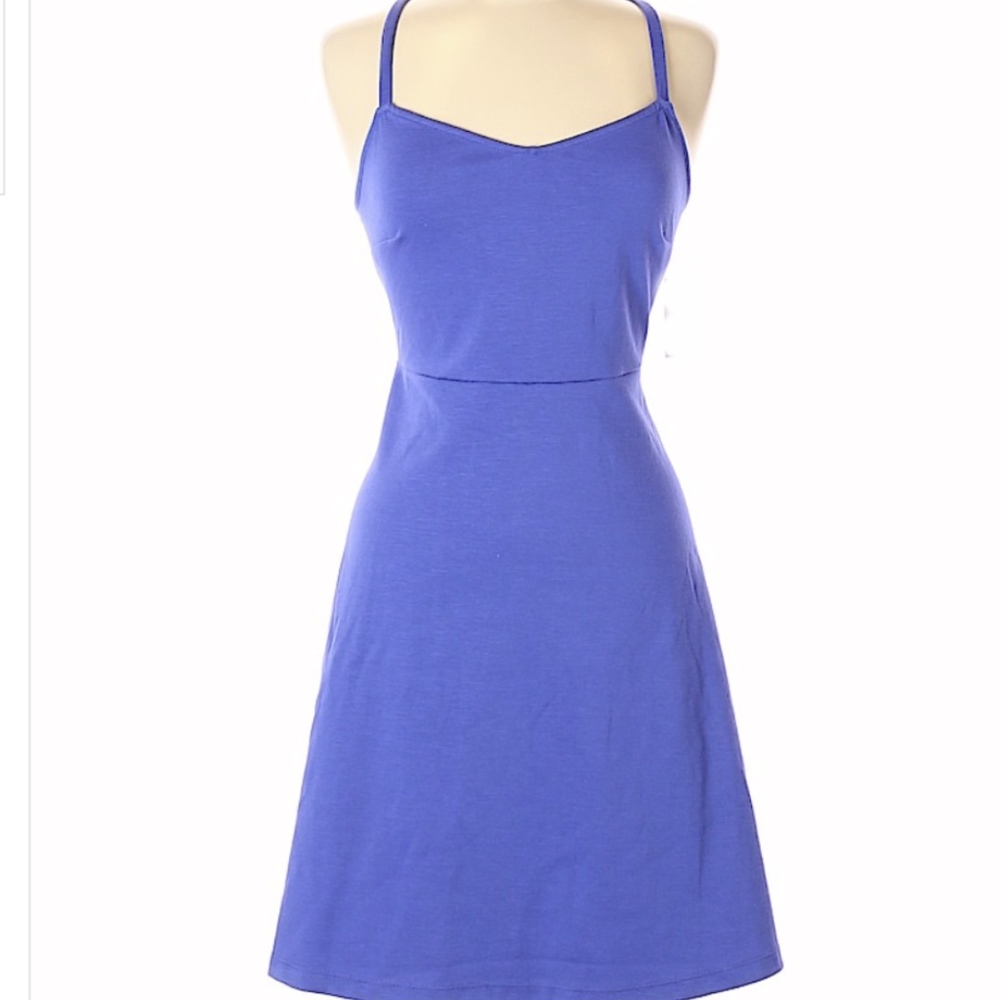 Old Navy Periwinkle Fit & Flare Dress Sz LP - Picture 2 of 5